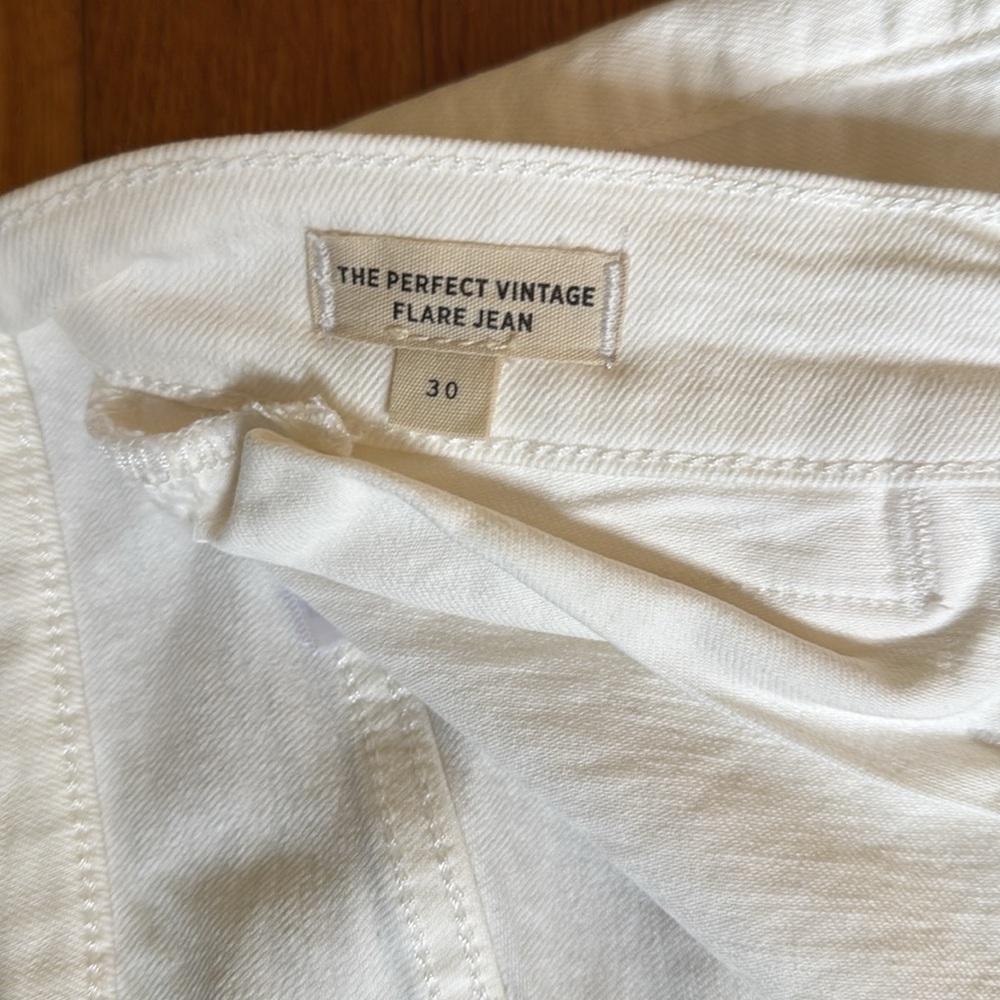 Madewell the perfect vintage flare jean, ivory, size 30 - Picture 2 of 3